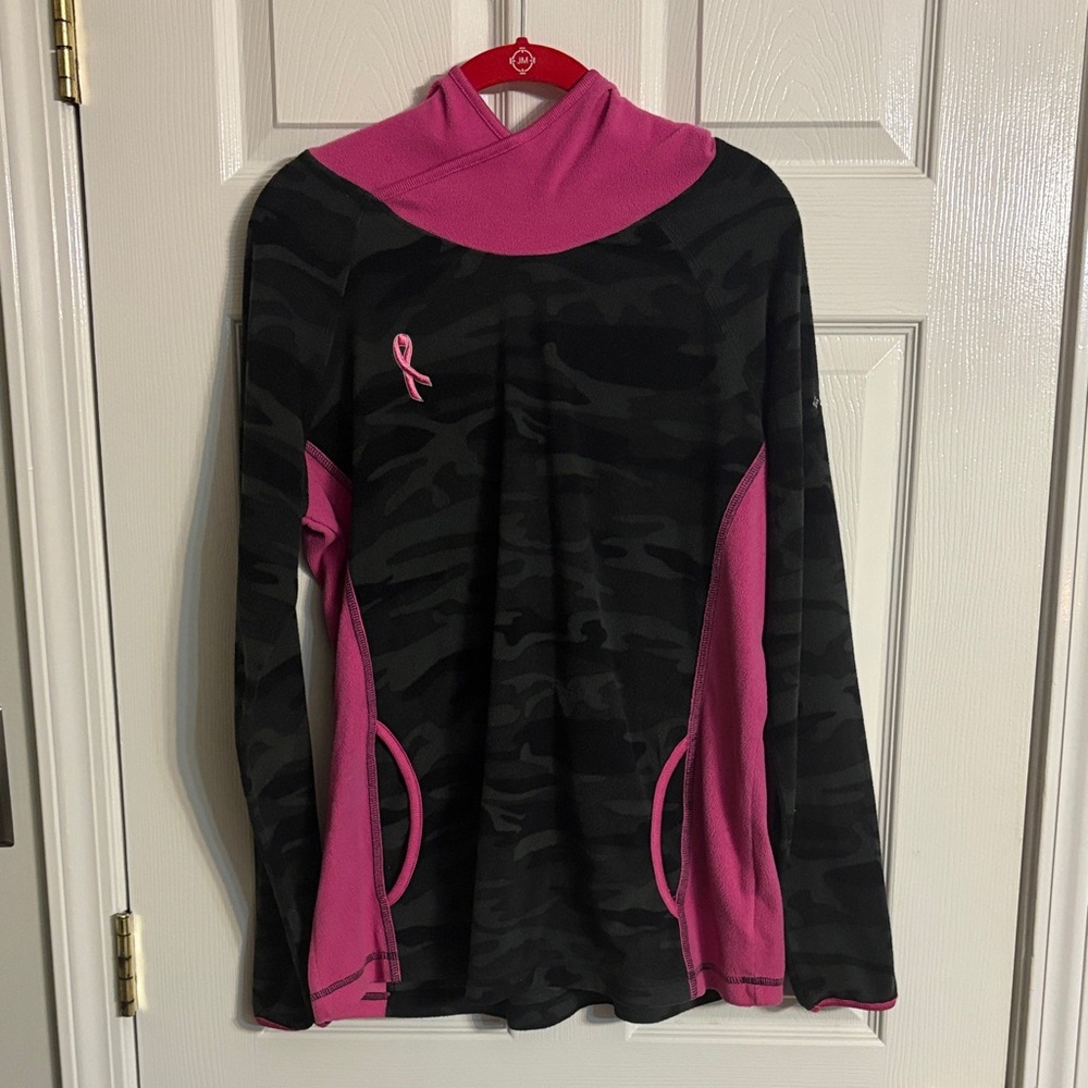 Breast Cancer Awareness Columbia Black and Pink Camouflage Sweatshirt